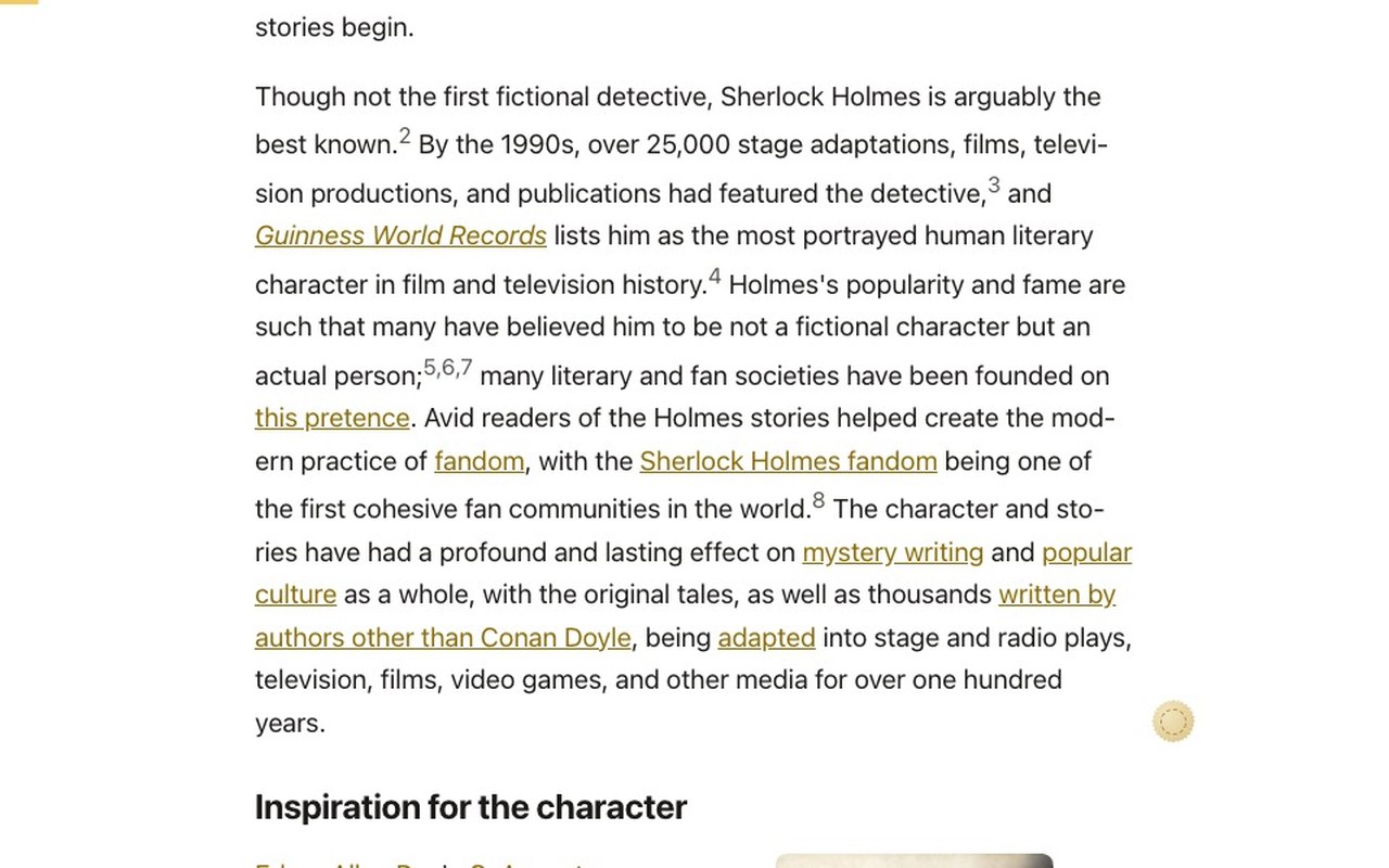 The same article in the Relege reader: the text, the infobox and the contents, nothing else